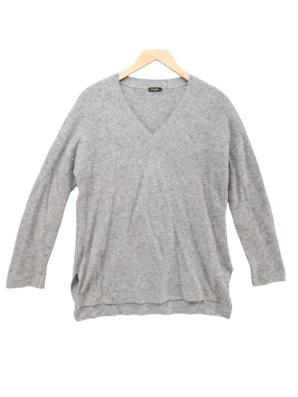 J McLaughlin Cashmere Sweater Womens Light Grey V Neck Pullover Size XS
